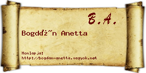 Bogdán Anetta névjegykártya