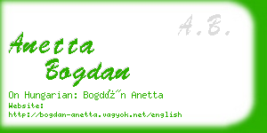 anetta bogdan business card